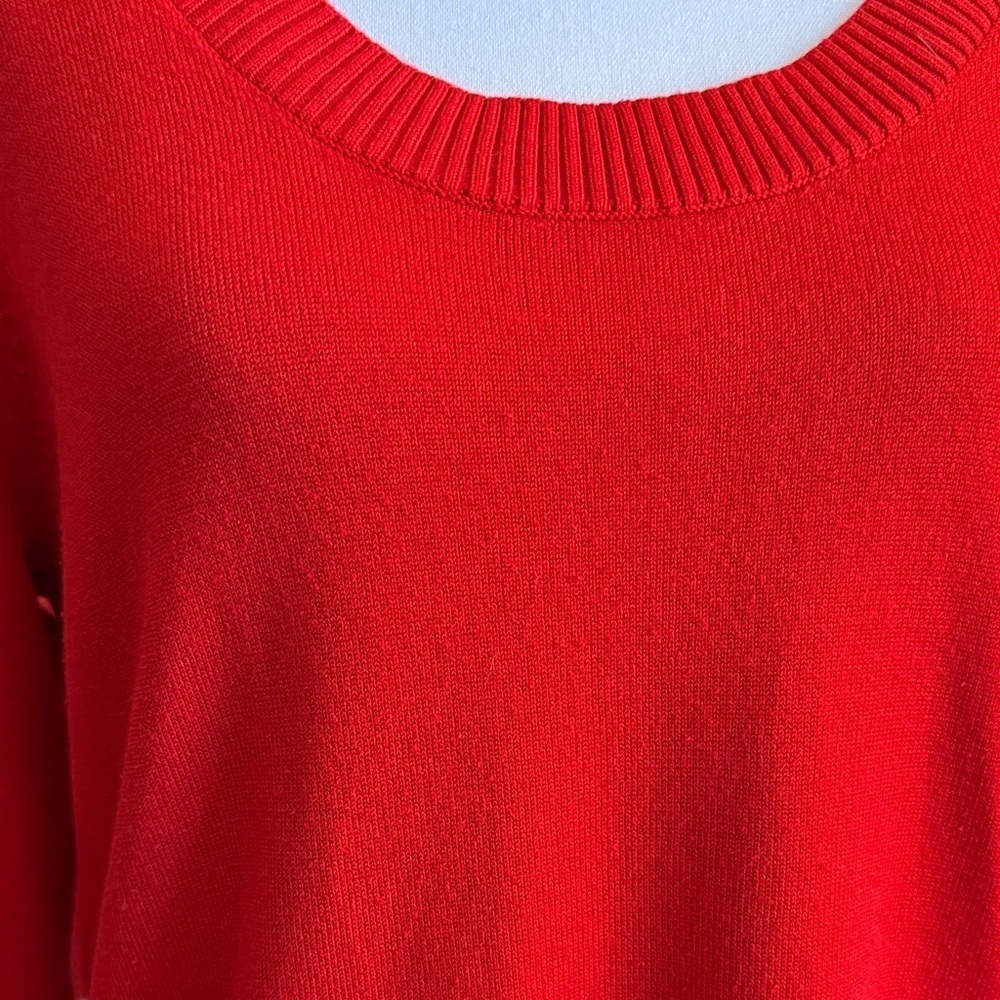 Attention Vibrant Red/Orange Scoop Neck Sweater - Picture 2 of 12